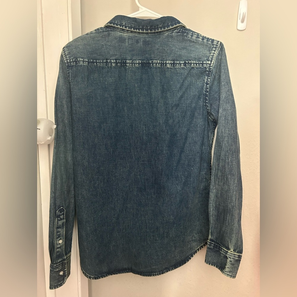 NWT Lauren Ralph Lauren Classic Fit Denim Shirt Small - Picture 5 of 6